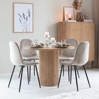 Taimi-Furia 4-hengen pyöreä ruokailuryhmä hiekka/beige